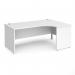 Contract 25 right hand ergonomic desk with panel ends and graphite corner leg 1800mm - white CP18ER-G-WH