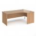 Contract 25 right hand ergonomic desk with panel ends and silver corner leg 1800mm - beech CP18ER-S-B