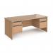 Contract 25 straight desk with 2 and 2 drawer graphite pedestals and panel leg 1800mm x 800mm - beech CP18S22-G-B