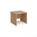 Contract 25 straight desk with panel leg 800mm x 800mm - beech
