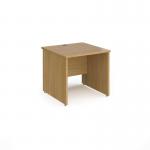 Contract 25 straight desk with panel leg 800mm x 800mm - oak