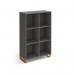 Cairo cube storage unit 1370mm high with 6 open boxes and sleigh frame legs - grey CRCS3-2-OG