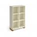 Cairo cube storage unit 1370mm high with 6 open boxes and sleigh frame legs - white CRCS3-2-WH