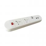 Chroma clip-on power module 2 x UK sockets, 1 x twin USB fast charge, 2 x RJ45 sockets - white CRM-3-WH