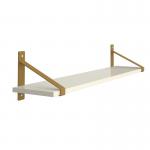 Cairo wall shelf 1000mm wide with fixed shelf support brackets - white