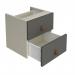 Storage unit insert - drawers with leather pull handles - grey CSI-D-OG