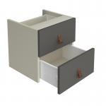 Storage unit insert - drawers with leather pull handles - grey CSI-D-OG