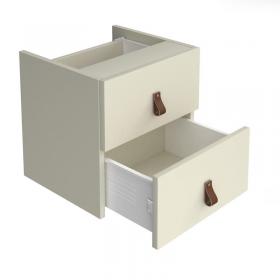 Storage unit insert - drawers with leather pull handles - white CSI-D-WH