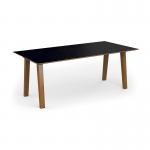 Crew rectangular table 2000mm x 1000mm with solid ash leg frame and 25mm white mdf top - made to order CT20L