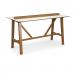 Crew poseur worktable 2000mm x 1000mm with oak power bar and mdf top with chamfered edges - white CTP-20L-WS1-O-WH