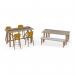 Crew poseur worktable 2000mm x 1000mm with oak power bar and mdf top with chamfered edges - white CTP-20L-WS1-O-WH