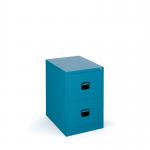 Steel 2 drawer contract filing cabinet 711mm high - blue DCF2BL