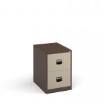 Steel 2 drawer contract filing cabinet 711mm high - coffee/cream DCF2C