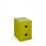 Steel 2 drawer contract filing cabinet 711mm high - green DCF2GN