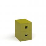 Steel 2 drawer contract filing cabinet 711mm high - green DCF2GN