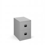 Steel 2 drawer contract filing cabinet 711mm high - silver DCF2S