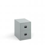 Steel 2 drawer contract filing cabinet 711mm high - silver DCF2S