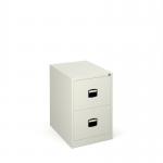 Steel 2 drawer contract filing cabinet 711mm high - white DCF2WH