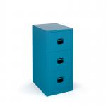 Steel 3 drawer contract filing cabinet 1016mm high - blue DCF3BL