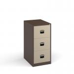 Steel 3 drawer contract filing cabinet 1016mm high - coffee/cream DCF3C