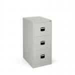 Steel 3 drawer contract filing cabinet 1016mm high - goose grey DCF3G