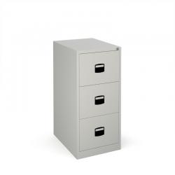 Steel 3 drawer contract filing cabinet 1016mm high - goose grey DCF3G