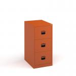 Steel 3 drawer contract filing cabinet 1016mm high - orange DCF3OR