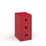 Steel 3 drawer contract filing cabinet 1016mm high - red DCF3R