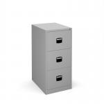 Steel 3 drawer contract filing cabinet 1016mm high - silver DCF3S