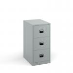 Steel 3 drawer contract filing cabinet 1016mm high - silver DCF3S