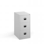 Steel 3 drawer contract filing cabinet 1016mm high - white DCF3WH