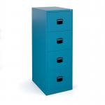 Steel 4 drawer contract filing cabinet 1321mm high - blue DCF4BL