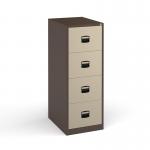 Steel 4 drawer contract filing cabinet 1321mm high - coffee/cream DCF4C