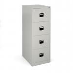 Steel 4 drawer contract filing cabinet 1321mm high - goose grey DCF4G