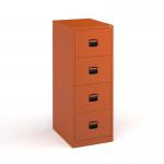 Steel 4 drawer contract filing cabinet 1321mm high - orange DCF4OR