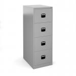 Steel 4 drawer contract filing cabinet 1321mm high - silver DCF4S