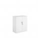 The photo shows a medium sized double door cupboard with a height of 1200mm. It has a sleek white finish and features a durable construction. Perfect for organizing items in any room of the house.