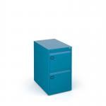 Steel 2 drawer executive filing cabinet 711mm high - blue DEF2BL