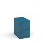 Steel 2 drawer executive filing cabinet 711mm high - blue DEF2BL