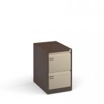 Steel 2 drawer executive filing cabinet 711mm high - coffee/cream DEF2C