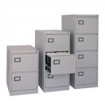 Steel 2 drawer executive filing cabinet 711mm high - goose grey DEF2G