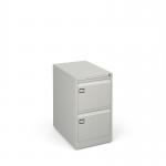 Steel 2 drawer executive filing cabinet 711mm high - goose grey DEF2G