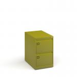 Steel 2 drawer executive filing cabinet 711mm high - green DEF2GN