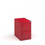 Steel 2 drawer executive filing cabinet 711mm high - red DEF2R