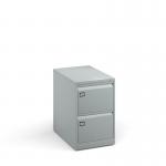 Steel 2 drawer executive filing cabinet 711mm high - silver DEF2S