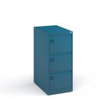 Steel 3 drawer executive filing cabinet 1016mm high - blue DEF3BL