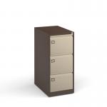 Steel 3 drawer executive filing cabinet 1016mm high - coffee/cream DEF3C
