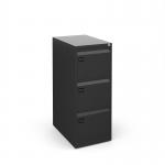 Steel 3 drawer executive filing cabinet 1016mm high - black DEF3K