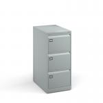 Steel 3 drawer executive filing cabinet 1016mm high - silver DEF3S