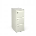 Steel 3 drawer executive filing cabinet 1016mm high - white DEF3WH